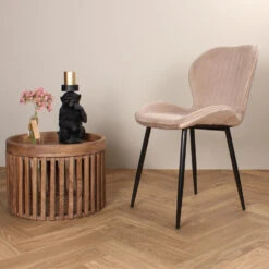 DS4U - Giulia Eetkamerstoel Velvet Champagne -Leen Bakker Winkel 6303115148b048528c81e52a1b0ec0bd