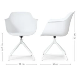 Nolon Nola-Puk Eetkamerstoel Wit - Draaibaar - Armleuning - Wit -Leen Bakker Winkel 64383ade373c4ce89bb5014a11f68849