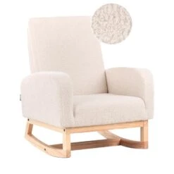 NORBY - Schommelstoel Voor Kinderen - Lichtbeige - Bouclé -Leen Bakker Winkel 646a0e7b6d0e478381ad0665a47cf2d7