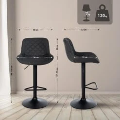 CLP Set Van 2 Barkruk Kasson Zwart Frame - Kunstleer - Zwart -Leen Bakker Winkel 65341ba6c885456aba319019326d146b