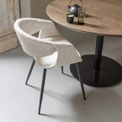 WOOOD Yossi Eetkamerstoelen Metalen Zwarte Poot - Naturel - Set Van 2 -Leen Bakker Winkel 65ab3e8d64284e869501a37a2c612512