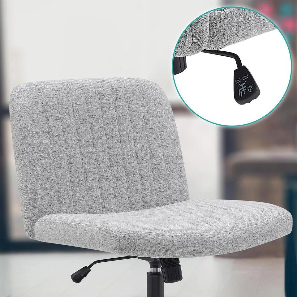 CLP Bureaustoel Kingman Zwart Frame - Stof - Licht Grijs 6 CLP Bureaustoel Kingman Zwart Frame - Stof - Licht Grijs - Afbeelding 4