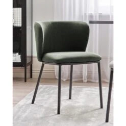 MINA - Eetkamerstoel Set Van 2 - Donkergroen - Polyester -Leen Bakker Winkel 66562430971d4c54ae667c930e1aeffc