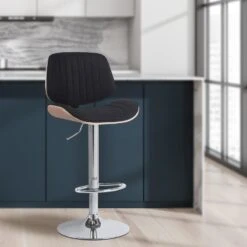 CLP Barkruk Clawson Chroom Frame - Stof - Natura/zwart -Leen Bakker Winkel 6776c87abbca41cbab39fb777a1cb774