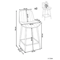 DUBROVNIK - Barkruk Set Van 2 - Beige - Fluweel -Leen Bakker Winkel 6869fda1d2484b5c8ee1d502a2c9704f