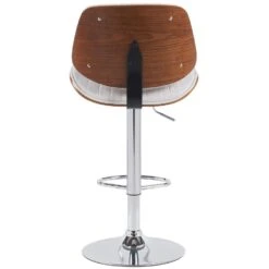 CLP Barkruk Clawson Chroom Frame - Stof - Walnoot/creme -Leen Bakker Winkel 696b9aff2fe746f3899526294de9d366