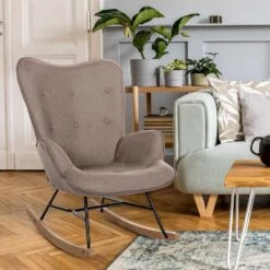 CLP Schommelstoel Sanka Stof - Taupe -Leen Bakker Winkel 698b99b249244ada86b4b089f67b7154