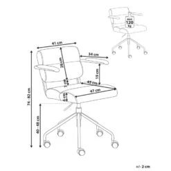 CANDOR - Bureaustoel - Off-white - Kunstleer -Leen Bakker Winkel 6b62002c67224f0c95e330bab9808493