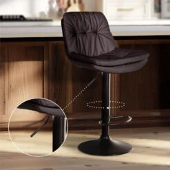 CLP Barkruk Laurel Zwart Frame - Kunstleer - Bruin -Leen Bakker Winkel 6c07bba56e834f71a457725bbf4c465e