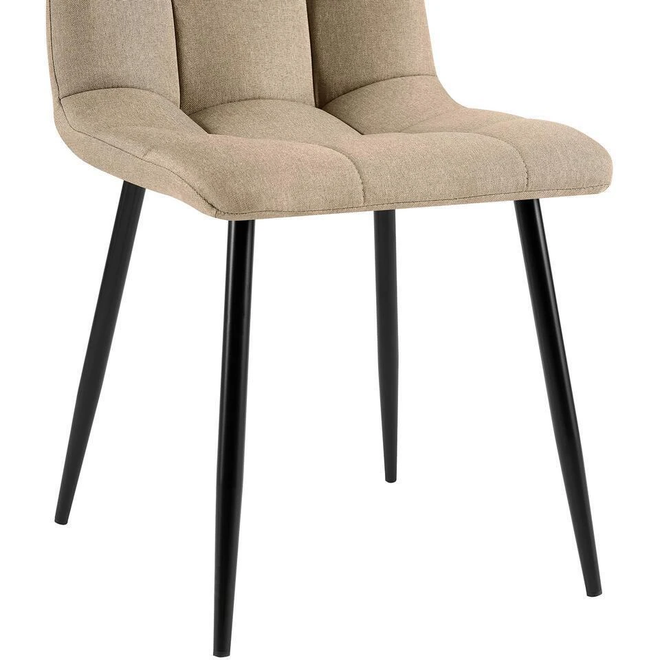 CLP Set Van 4 Eetkamerstoel Antibes Zwart Frame - Stof - Taupe 8 CLP Set Van 4 Eetkamerstoel Antibes Zwart Frame - Stof - Taupe - Afbeelding 6