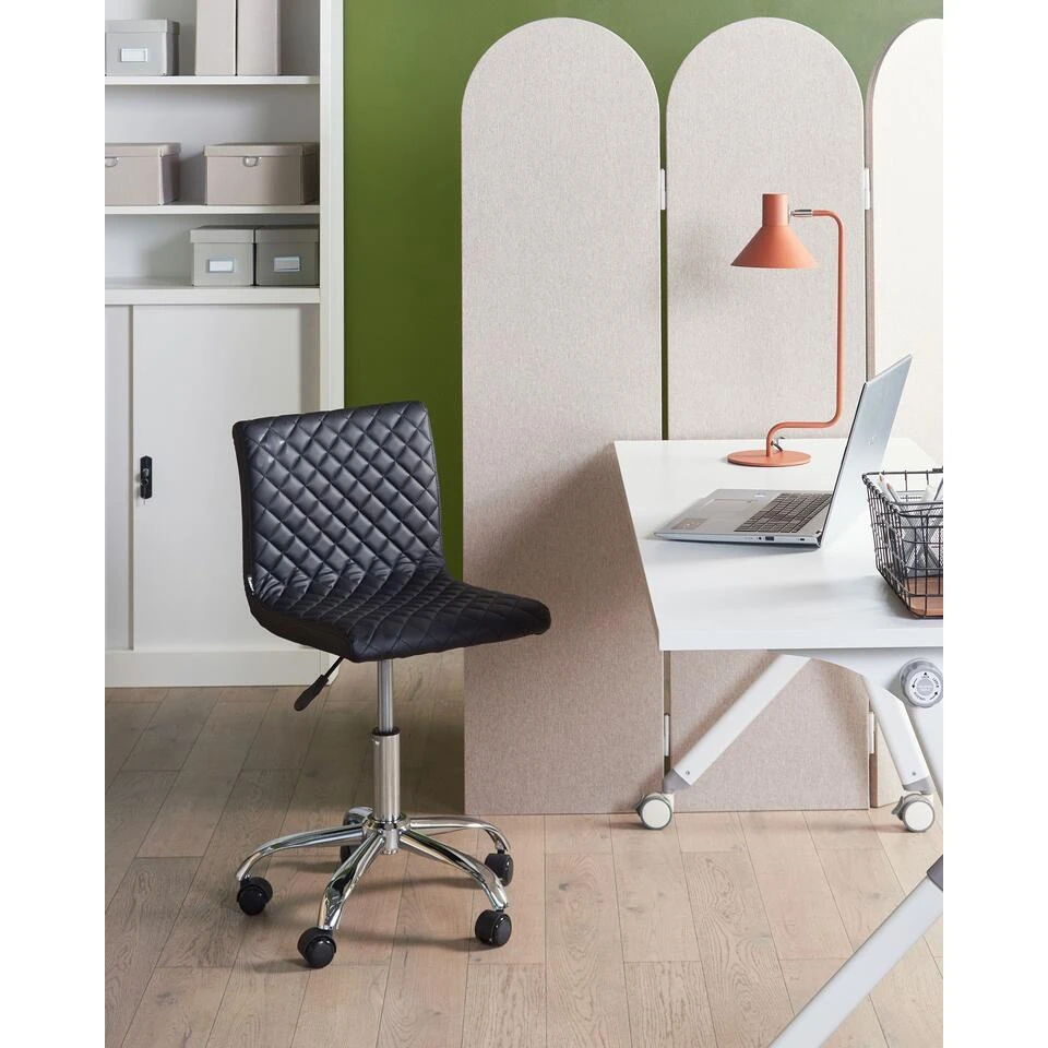 ORLANDO - Bureaustoel - Zwart - Kunstleer 4 ORLANDO - Bureaustoel - Zwart - Kunstleer - Afbeelding 2