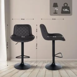 CLP Set Van 2 Barkruk Kasson Zwart Frame - Fluweel - Zwart -Leen Bakker Winkel 703cb749a6b54052b2ec6952c6b99fda