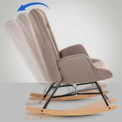 CLP Schommelstoel Sanka Stof - Taupe -Leen Bakker Winkel 7105e80cd1b04f68be76a8561645ca9f