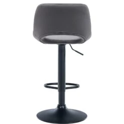 CLP Set Van 2 Barkruk Camden Mat Zwart Frame - Fluweel - Donkergrijs -Leen Bakker Winkel 7122de986e74409eb2da1e5d078f62ba