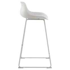 Barkruk Wit PU - Zithoogte 76cm - 43x49x94cm - Sithney - Set Van 2 -Leen Bakker Winkel 72537c2007664d1c99c0fe71a1dbceeb