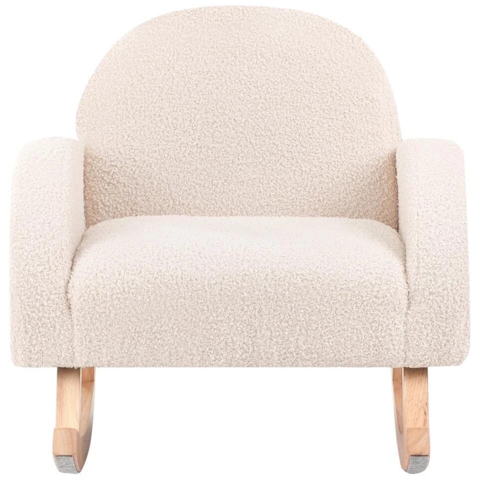 HUG - Schommelstoel Voor Kinderen - Lichtbeige - Bouclé 8 HUG - Schommelstoel Voor Kinderen - Lichtbeige - Bouclé - Afbeelding 6