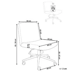 GEDDES - Bureaustoel - Groen - Corduroy -Leen Bakker Winkel 732fe28dac7c4f45ae3fe31783b3e645
