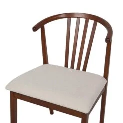 CRAIG - Eetkamerstoel Set Van 2 - Lichtbeige - Donker Hout -Leen Bakker Winkel 741259d6c875441da97c193ba68bac4b