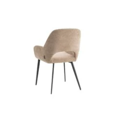 Levi - Eetkamerstoelen Met Armleuning - Set Van 4 - Taupe - Stof -Leen Bakker Winkel 74247e021e7d442dad15d560b09062c3