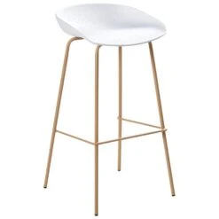 VENLO - Set Van 4 Barstoelen - Wit - Synthetisch Materiaal -Leen Bakker Winkel 75e17560d2d94fed870958af5a02ec15