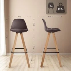 CLP Set Van 2 Barkruk Corbin Natura Frame - Stof - Bruin -Leen Bakker Winkel 7673f499d154422a99dd57d11d977859