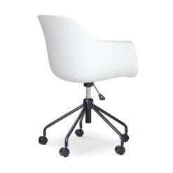 Nolon Nout-Liz Bureaustoel Wit - Okergeel Kussen - Zwart Onderstel -Leen Bakker Winkel 776dc13d6d124d028565230d865086e9