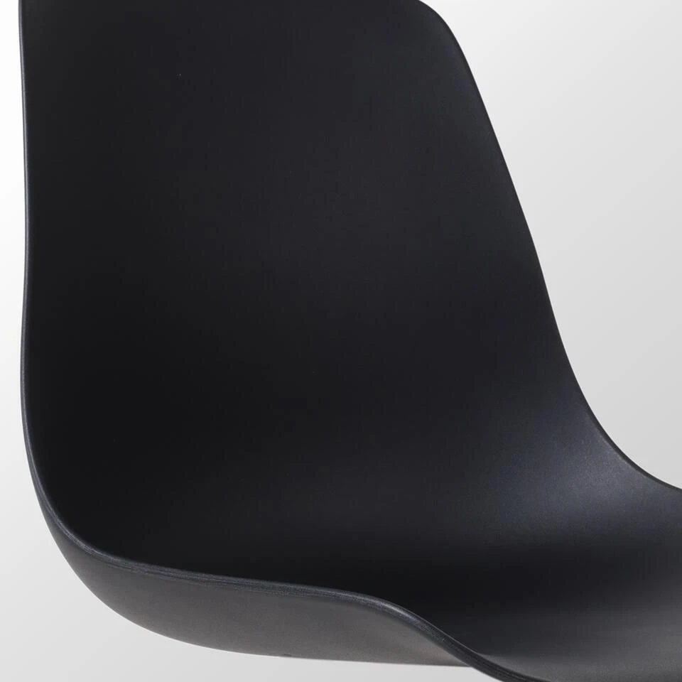 Nolon Nena-Pip Eetkamerstoel Zwart - Kunststof - Walnoot Poten 5 Nolon Nena-Pip Eetkamerstoel Zwart - Kunststof - Walnoot Poten - Afbeelding 3