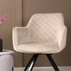 DS4U - Romy 2.0 Armstoel Velours - Champagne -Leen Bakker Winkel 79b7ca2bc7e7495dabbb07d5979a7a72