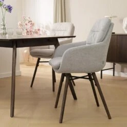 Nolon Nena-Mia Eetkamerstoel Grijs - Met Armleuning - Walnoot 17 Nolon Nena-Mia Eetkamerstoel Grijs - Met Armleuning - Walnoot -Leen Bakker Winkel 79b8df87b271420c88f037323ec5b92c