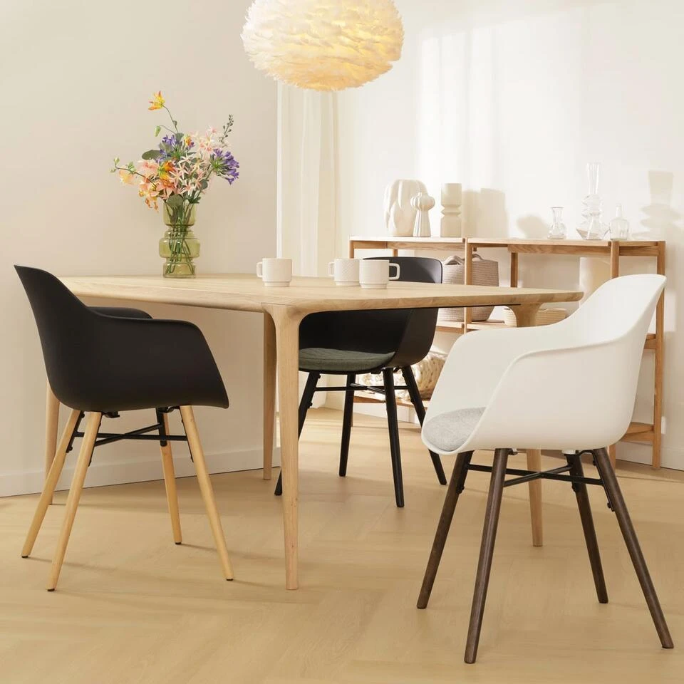 Nolon Nena-Liz Eetkamerstoel Wit - Armleuning - Zacht Groen Kussen 8 Nolon Nena-Liz Eetkamerstoel Wit - Armleuning - Zacht Groen Kussen - Afbeelding 6