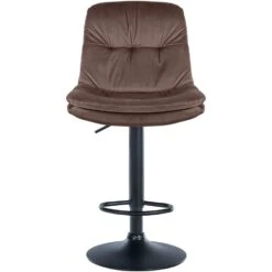 CLP Barkruk Laurel Zwart Frame - Fluweel - Bruin -Leen Bakker Winkel 7a0ca1694e1b4cde978efee2c49b3828