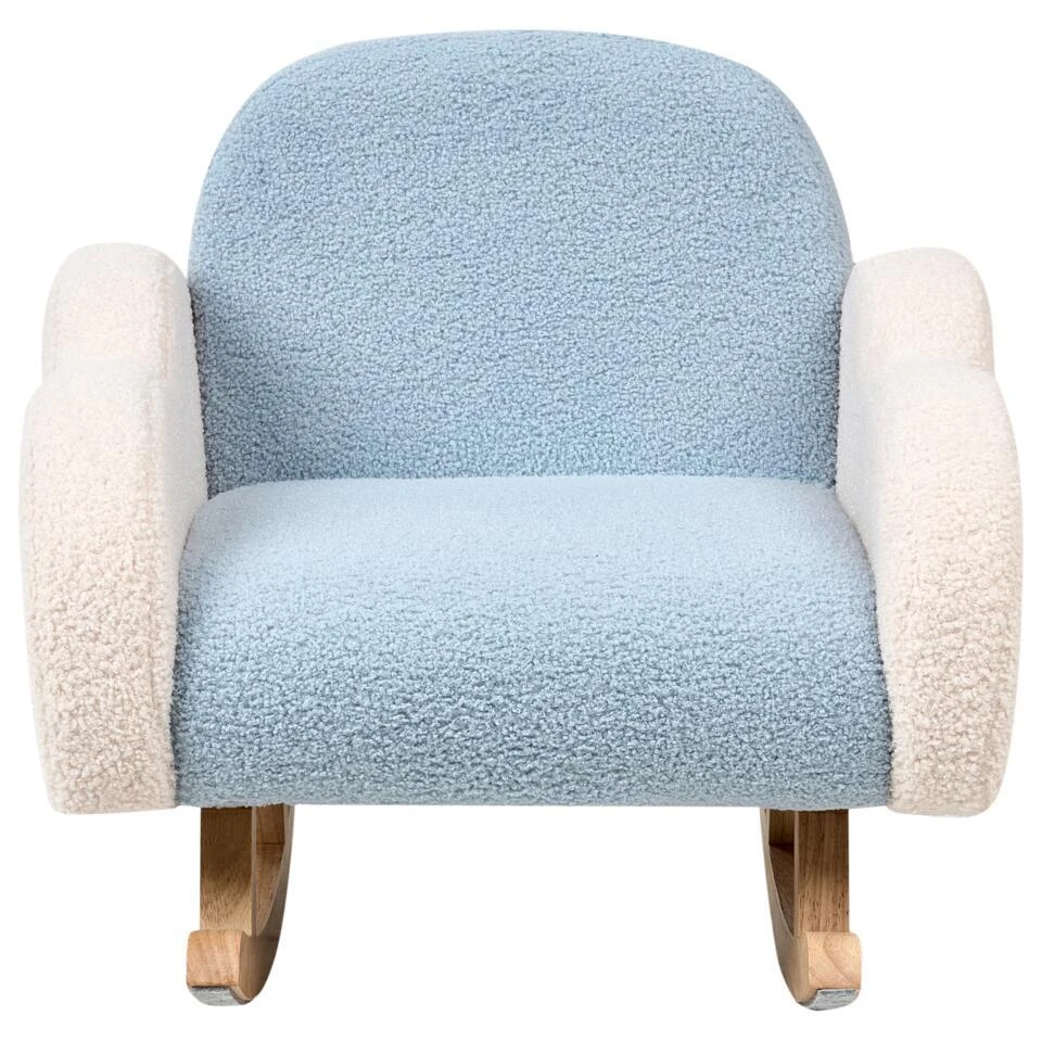 SKARE - Schommelstoel Voor Kinderen - Lichtblauw - Bouclé 8 SKARE - Schommelstoel Voor Kinderen - Lichtblauw - Bouclé - Afbeelding 6
