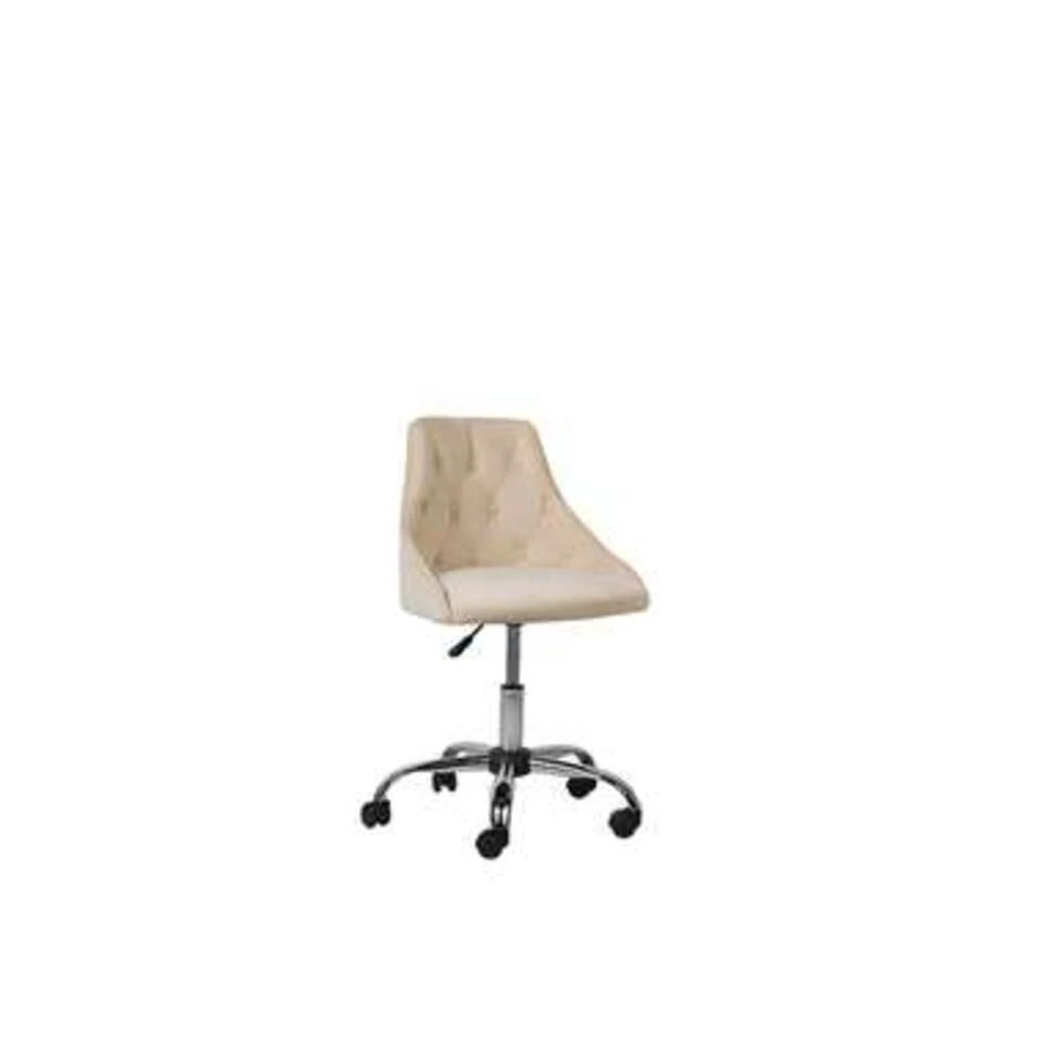 Beliani Bureaustoel PARRISH - Beige Fluweel 5 Beliani Bureaustoel PARRISH - Beige Fluweel - Afbeelding 3