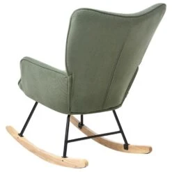 ARSET - Schommelstoel - Donkergroen - Bouclé -Leen Bakker Winkel 7dde72bcaf1e45f6aacd27e14f19bed1