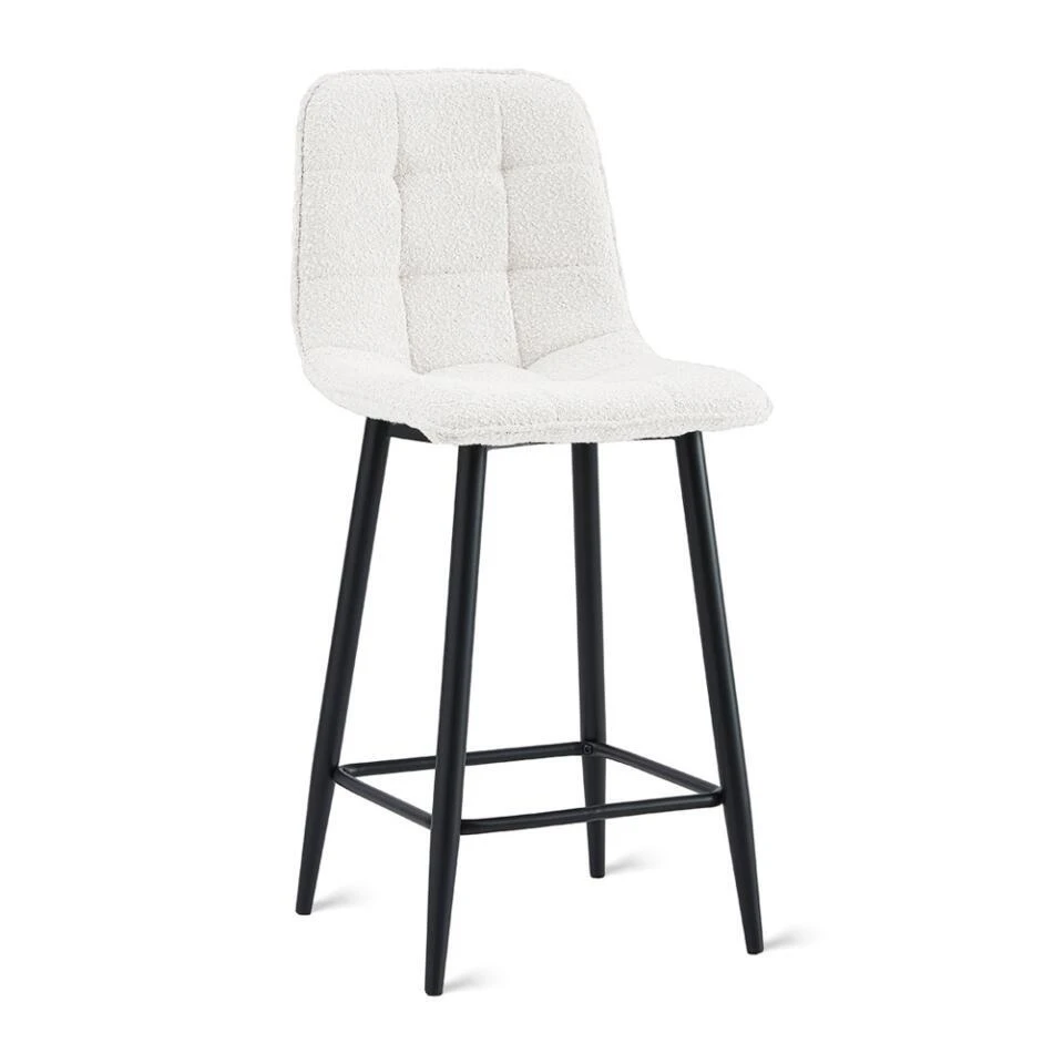 2x Barkruk Yerevan - Bouclé Ivoor 4 2x Barkruk Yerevan - Bouclé Ivoor - Afbeelding 2