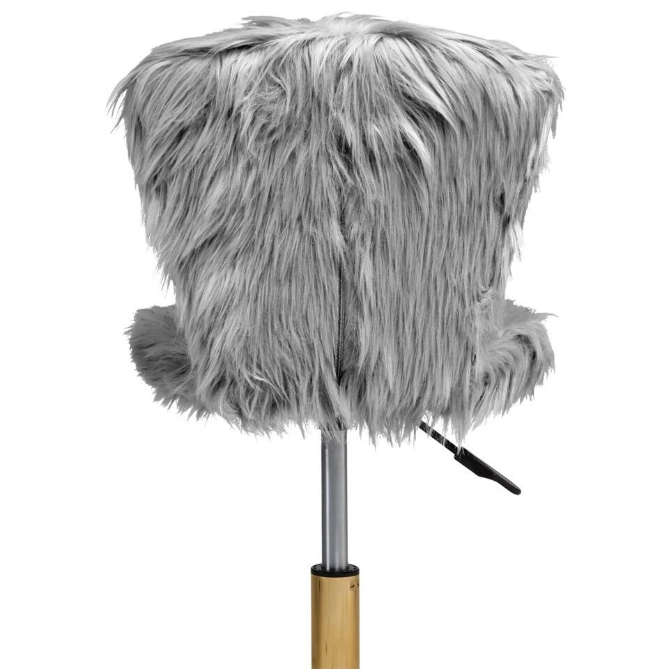 MARGATE - Bureaustoel - Grijs - Kunstbont 9 MARGATE - Bureaustoel - Grijs - Kunstbont - Afbeelding 7