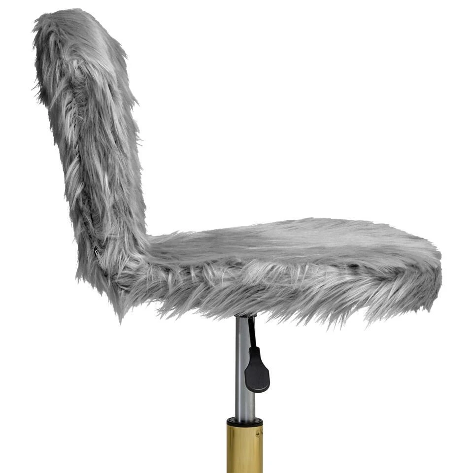 MARGATE - Bureaustoel - Grijs - Kunstbont 8 MARGATE - Bureaustoel - Grijs - Kunstbont - Afbeelding 6