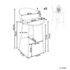 KIANA - Barkruk Set Van 2 - Groen - Polyester -Leen Bakker Winkel 7f6e884c4d4649b9add2e656a019110b