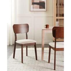 MINIER - Eetkamerstoel Set Van 2 - Lichtbeige - Hout -Leen Bakker Winkel 807b119390e644999bbcadd4d872d648