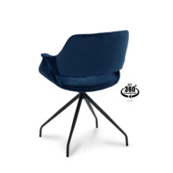 Eetkamerstoel Riccione - Velvet - Blauw -Leen Bakker Winkel 81019763 0200