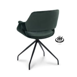 Eetkamerstoel Riccione - Velvet - Groen -Leen Bakker Winkel 81019764 0200