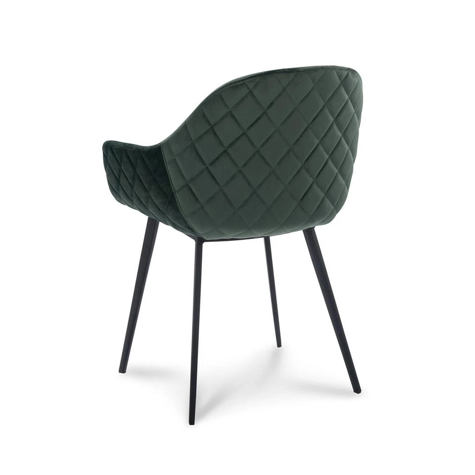 Eetkamerstoel Rouen - Velvet - Groen (2 Stuks) 5 Eetkamerstoel Rouen - Velvet - Groen (2 Stuks) - Afbeelding 3