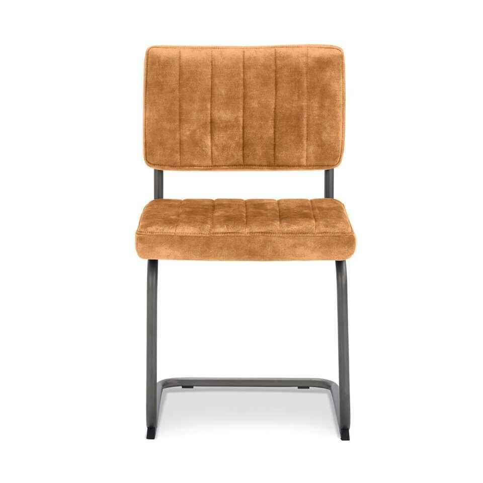 Eetkamerstoel Mae - Velvet Adore - Cognac (2 Stuks) 4 Eetkamerstoel Mae - Velvet Adore - Cognac (2 Stuks) - Afbeelding 2