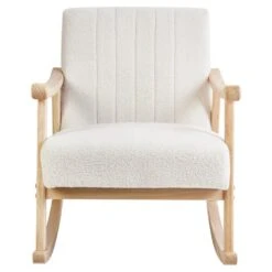 LEKNES - Schommelstoel - Gebroken Wit - Bouclé -Leen Bakker Winkel 8165c5a3ce3e46a2aafa7662e4cb34ef