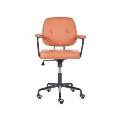 Beliani Bureaustoel PAWNEE - Oranje Kunstleer -Leen Bakker Winkel 82b246491a0c424fab9f5f1b8d4002bb