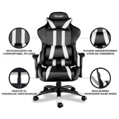 Ocazi Chicago Gaming Stoel - Bureaustoel - Zwart/Wit 13 Ocazi Chicago Gaming Stoel - Bureaustoel - Zwart/Wit -Leen Bakker Winkel 832169bdad66456a92f91f8096b56bab