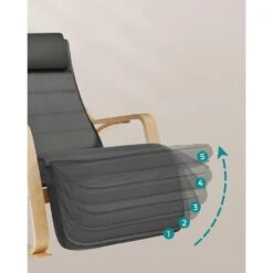 Schommelstoel - Relaxstoel - Verstelbaar 5 Standen - Grijs -Leen Bakker Winkel 84e24eb70216456d8424f7851a8deb16