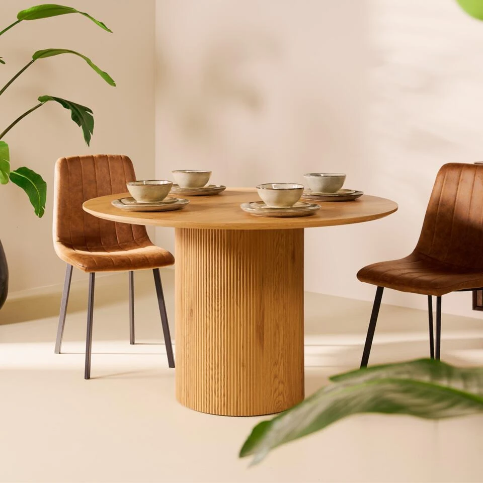 2x Eetkamerstoel Minsk - Microleder - Cognac 10 2x Eetkamerstoel Minsk - Microleder - Cognac - Afbeelding 8