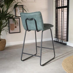 Industriële Barkruk Jelle Groen - Zithoogte 65 Cm - Stof - Groen -Leen Bakker Winkel 883113efd544467489fc1cbfd41c38b3