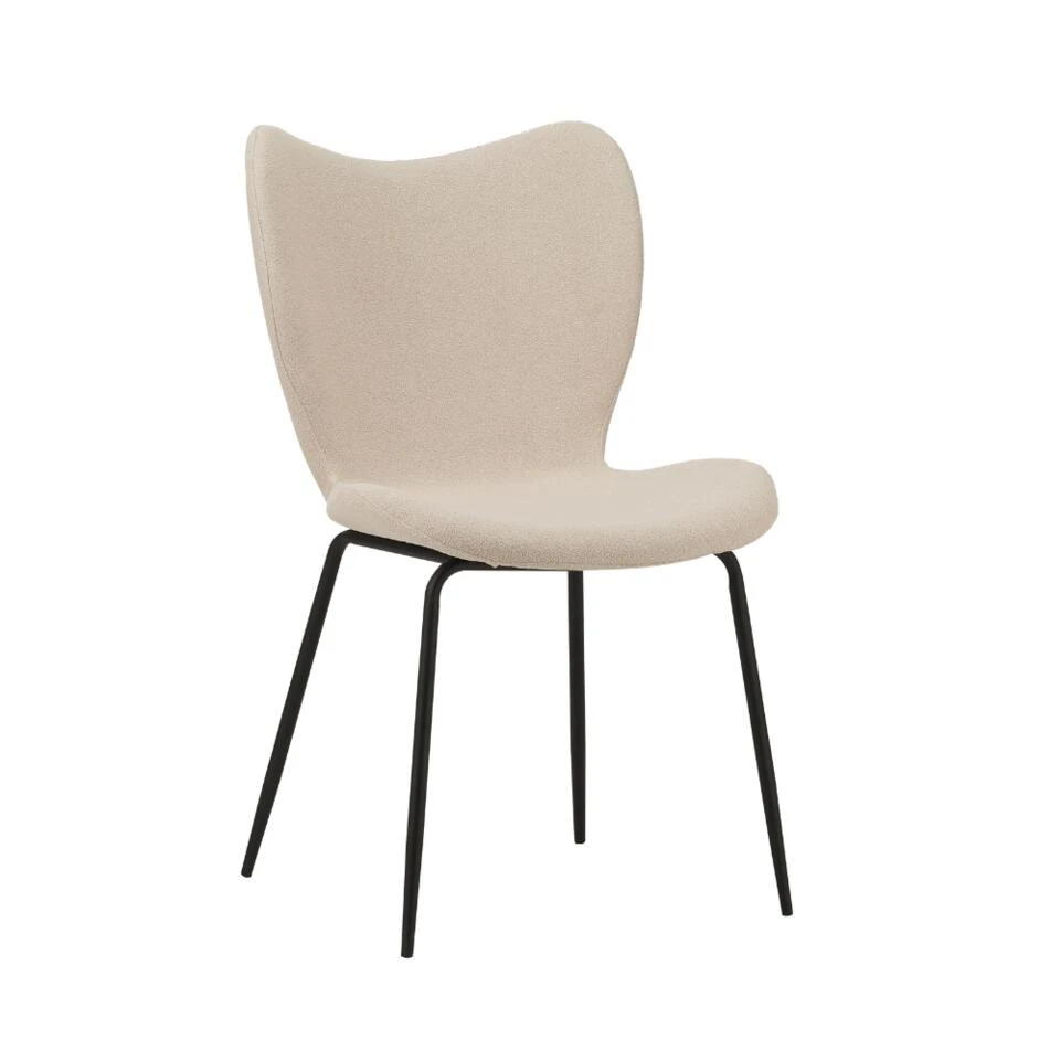 Eetkamerstoel Sia Bouclé Beige - Stof - Beige 4 Eetkamerstoel Sia Bouclé Beige - Stof - Beige - Afbeelding 2